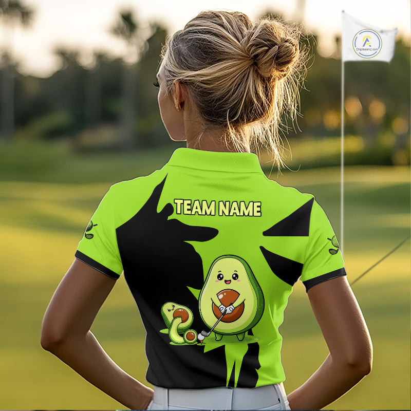 Green Golf Jerseys Funny Avocado Golf Shirts For Women Custom Golf Team Shirts For Golfers NHT893