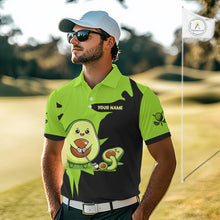 Load image into Gallery viewer, Green Golf Jerseys Funny Avocado Golf Shirts For Men Custom Golf Team Shirts For Golfers NHT893