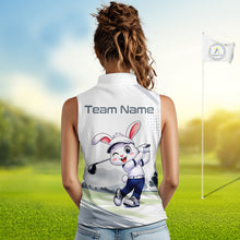 Load image into Gallery viewer, Custom Bunny Women's Sleeveless Golf Polo Shirt – Personalized Rabbit Golf Shirt, Funny Golfer Gift For Women
