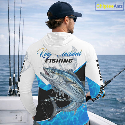 Custom Tuna Saltwater Fishing Shirts Long Sleeve Hooded Designed For Deep Sea Anglers NHT1359