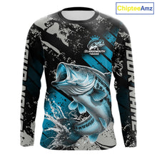Load image into Gallery viewer, Bass Fishing Shirts Long Sleeve Customized Name, Largemouth Bass Fishing Jerseys For Men NHT531