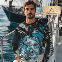 Load image into Gallery viewer, Bass Fishing Shirts Long Sleeve Customized Name, Largemouth Bass Fishing Jerseys For Men NHT531