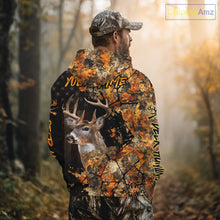 Load image into Gallery viewer, Deer Hunting Shirt US Flag 3D All Over Print Orange Black, Custom Name Personalized Gift NHT296