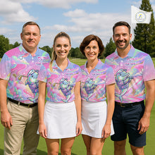 Load image into Gallery viewer, Funny Pastel Dolphin Womens Golf Polo Shirt Custom Ocean Golf Shirt, Polo Gift For Golf Lovers NHT897