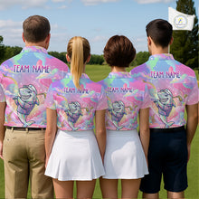 Load image into Gallery viewer, Funny Pastel Shark Womens Golf Polo Shirt Custom Ocean Golf Shirt, Polo Gift For Golf Lovers NHT898