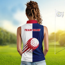 Load image into Gallery viewer, Personalized Texas Flag Patriotic Golf White Sleeveless Womens  Golf Polo Shirts Custom Golf Gift For Ladies NHT736
