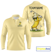 Load image into Gallery viewer, Funny Banana Mens Golf Polo Shirt, Custom Golf Polo For Men, Golf Apparel Gift For Golf Lovers NHT905