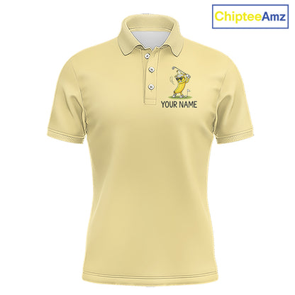Funny Banana Mens Golf Polo Shirt, Custom Golf Polo For Men, Golf Apparel Gift For Golf Lovers NHT905