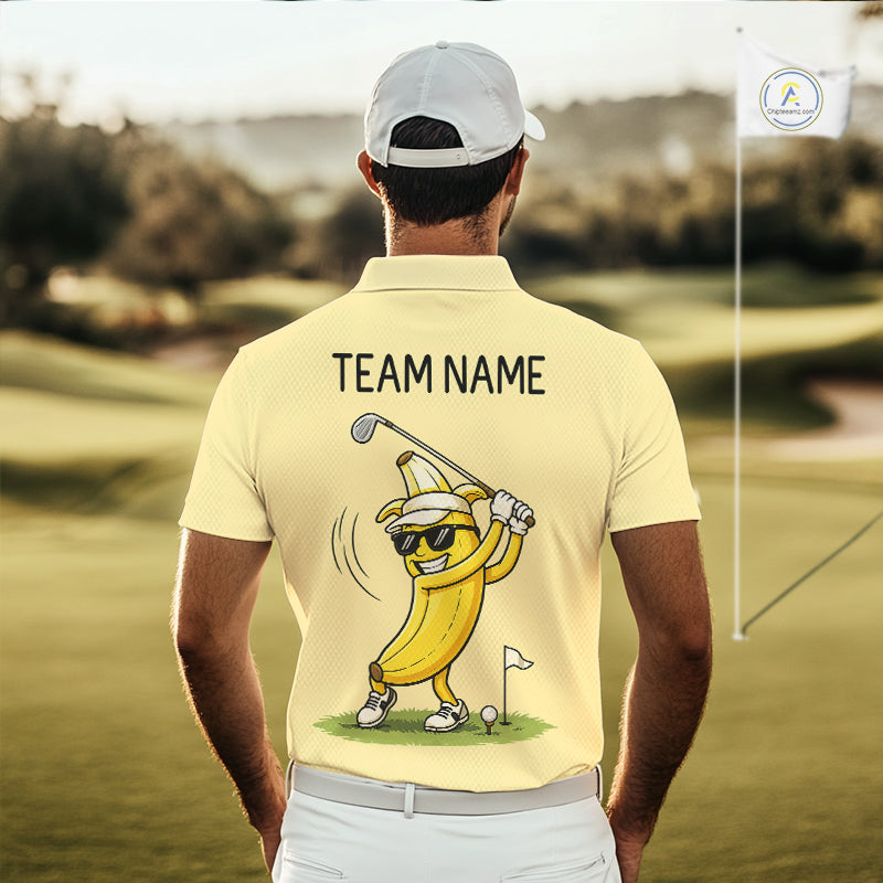 Funny Banana Mens Golf Polo Shirt, Custom Golf Polo For Men, Golf Apparel Gift For Golf Lovers NHT905