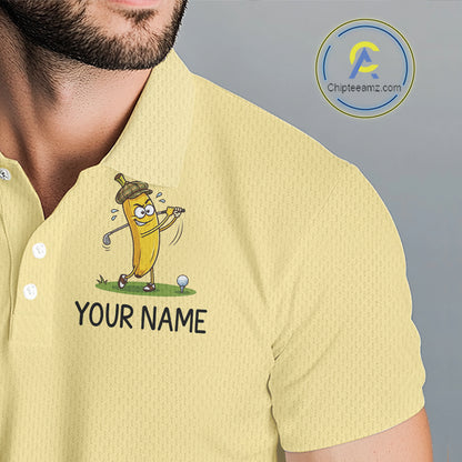 Funny Banana Mens Golf Polo Shirt, Custom Golf Polo For Men, Golf Jersey For Golf Lovers NHT906