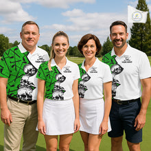 Load image into Gallery viewer, Custom Skull Womens Golf Polo Shirt Personalized Name, Golf Team Polo Jersey| Green NHT1062