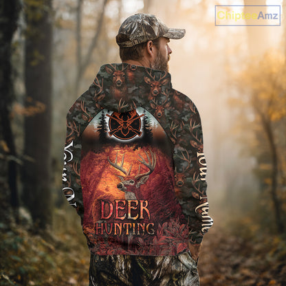 Best Deer Hunting Shirt 3D All-Over Print with Deer Forest Camo Perfect for Deer Season NHT27