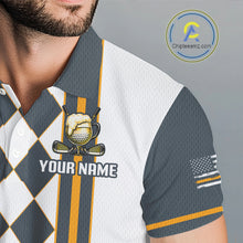 Load image into Gallery viewer, Personalized Mens Golf Polo Shirt Beer And Golf Ball Graphic Custom Team Name Golf Tournament|White NHT1091