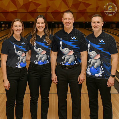 Custom Bowling League Shirt, Team Bowling Jersey With Custom Name For Men|Blue NHT1243