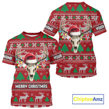 Load image into Gallery viewer, Funny Ugly Sweater Pattern Skull Deer Hunting Custom All Over Print Shirts NHT302