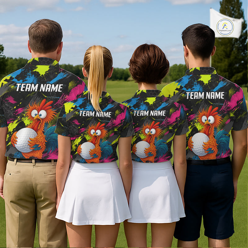 Personalized Funny Chicken Golf Polo Shirt Custom Team Name Golf Gift For Women NHT1248