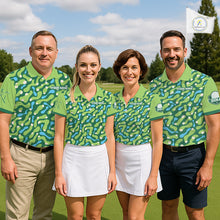 Load image into Gallery viewer, Custom Green Camo Pattern Mens Golf Polo Shirt Personalized Team Golf Uniform NHT1112