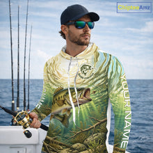 Load image into Gallery viewer, Largemouth Bass Fishing Jerseys For Men, Personalized Bass Long Sleeve Hooded Fishing Shirts NHT807