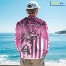 Load image into Gallery viewer, Custom Bass Fishing Shirt 3D Personalized Team Name Long Sleeve UV Protection Fishing Jersey|Pink 