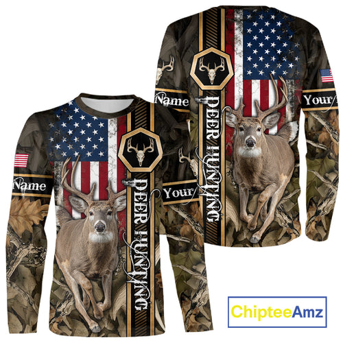 Deer Hunting Shirt US Flag 3D All Over Print, Hunting Clothes for Deer Hunting Season NHT165