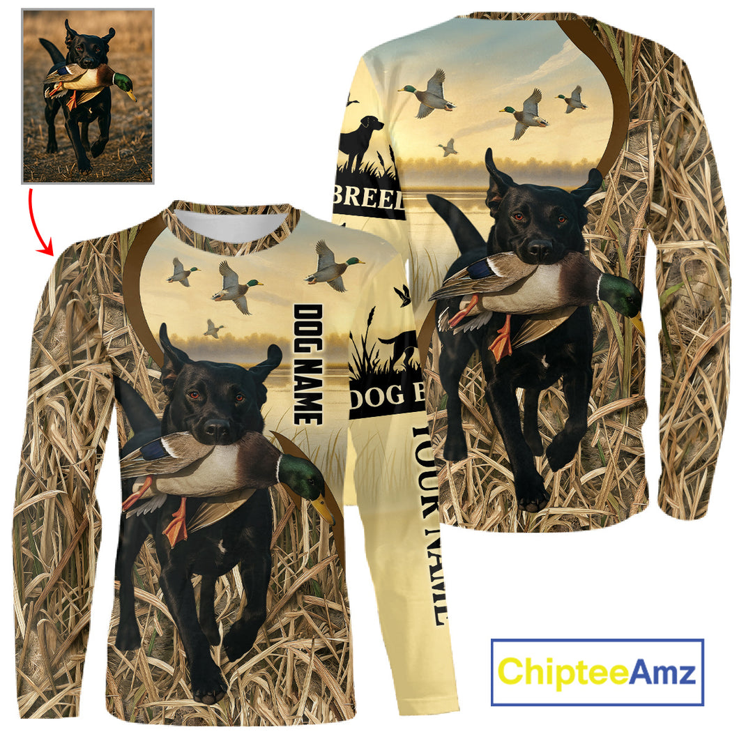 Personalized Duck Hunting Shirt – Custom Dog's Photo and Name for Hunters NHT258