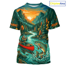 Load image into Gallery viewer, Trout Fishing 3D Short Sleeve Shirt Mountain River Landscape Fishing Apparel For Men 