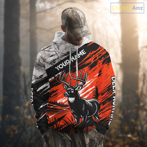 Deer Hunting Shirt 3D All Over Print Orange Black Gray Camo Deer With TX Flag Season NHT64