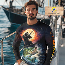 Load image into Gallery viewer, Personalized Fish Reaper Fishing Shirts Jerseys, Fish Reaper Sunset Bass Fishing Shirts Long Sleeve NHT829