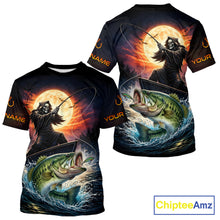 Load image into Gallery viewer, Personalized Fish Reaper Fishing Shirts Jerseys, Fish Reaper Sunset Bass Fishing Shirts T - Shirt NHT829