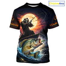 Load image into Gallery viewer, Personalized Fish Reaper Fishing Shirts Jerseys, Fish Reaper Sunset Crappie Fishing Shirts T - Shirt NHT831