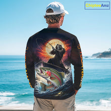 Load image into Gallery viewer, Personalized Fish Reaper Fishing Jerseys, Fish Reaper Sunset Rainbow Trout Fishing Shirts Long Sleeve NHT832