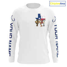 Load image into Gallery viewer, Texas Slam Funny Fishing Redfish, Trout, Flounder Fishing Shirts Long Sleeve For Men| White NHT843