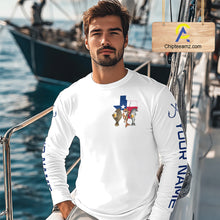 Load image into Gallery viewer, Texas Slam Funny Fishing Redfish, Trout, Flounder Fishing Shirts Long Sleeve For Men| White NHT843
