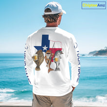 Load image into Gallery viewer, Texas Slam Funny Fishing Redfish, Trout, Flounder Fishing Shirts Long Sleeve For Men| White NHT843