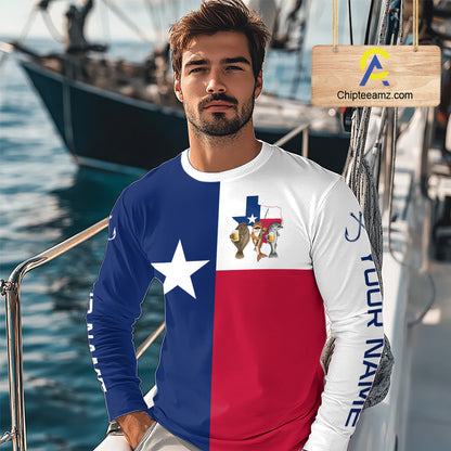 Texas Slam Fishing Shirts Long Sleeve For Men, Personalized Inshore Slam Fishing Team Jersey NHT846