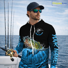 Load image into Gallery viewer, Largemouth Bass Fishing Shirt Long Sleeve Hooded For Tournament – Angler Gift For Men Dad| Blue NHT849