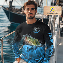 Load image into Gallery viewer, Largemouth Bass Fishing Shirt Long Sleeve For Tournament – Angler Gift For Men Dad| Blue NHT849