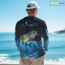 Load image into Gallery viewer, Largemouth Bass Fishing Shirt Long Sleeve For Tournament – Angler Gift For Men Dad| Blue NHT849