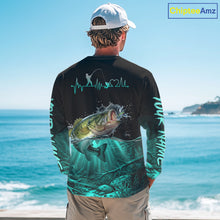 Load image into Gallery viewer, Largemouth Bass Fishing Shirt Long Sleeve For Tournament – Angler Gift For Men Dad| Turquoise NHT850