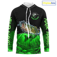 Load image into Gallery viewer, Largemouth Bass Fishing Shirt Long Sleeve Hooded For Tournament – Angler Gift For Men Dad| Green NHT851