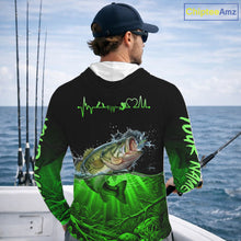 Load image into Gallery viewer, Largemouth Bass Fishing Shirt Long Sleeve Hooded For Tournament – Angler Gift For Men Dad| Green NHT851
