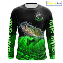 Load image into Gallery viewer, Largemouth Bass Fishing Shirt Long Sleeve For Tournament – Angler Gift For Men Dad| Green NHT851