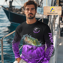 Load image into Gallery viewer, Largemouth Bass Fishing Shirt Long Sleeve For Tournament – Angler Gift For Men Dad| Purple NHT852