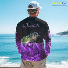 Load image into Gallery viewer, Largemouth Bass Fishing Shirt Long Sleeve For Tournament – Angler Gift For Men Dad| Purple NHT852