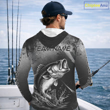 Load image into Gallery viewer, Gray Camo Bass Fishing Custom Long Sleeve Tournament Fishing Shirts, Fishing Shirt For Men NHT442