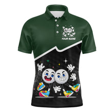 Load image into Gallery viewer, Custom Green And Black Mens Golf Polo Shirt, Custom Golf Balls Team Jerseys NHT865