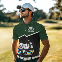 Load image into Gallery viewer, Custom Green And Black Mens Golf Polo Shirt, Custom Golf Balls Team Jerseys NHT865