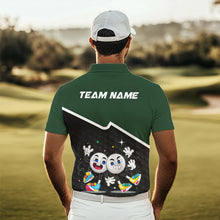 Load image into Gallery viewer, Custom Green And Black Mens Golf Polo Shirt, Custom Golf Balls Team Jerseys NHT865