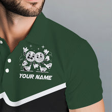 Load image into Gallery viewer, Custom Green And Black Mens Golf Polo Shirt, Custom Golf Balls Team Jerseys NHT865