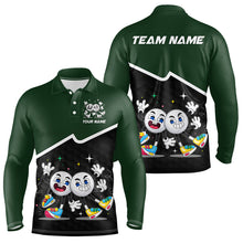 Load image into Gallery viewer, Custom Green And Black Mens Golf Polo Shirt, Custom Golf Balls Team Jerseys NHT865